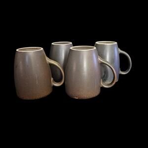 Mikasa Swiss Coffee Mugs Set of 4 Potter Art Brown Japan